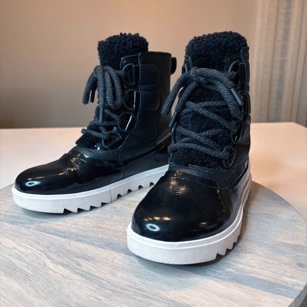 Sorel Women's Joan of Arctic Black Leather Next Lite Waterproof Boots US Size 6